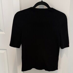 Frances Valentine Black Short Sleeve Knit Top